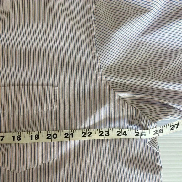 Untuckit Button Up Shirt Mens Size XXL Slim Blue Pink Stripe Casual Long Sleeve - Picture 10 of 11